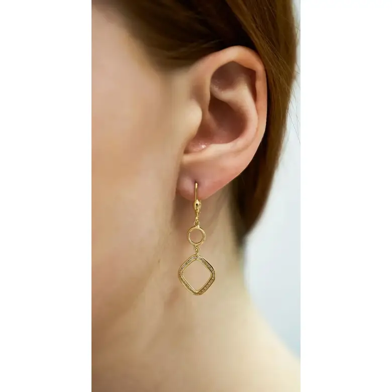 Kolczyki złote z cyrkoniami Kolczyki złote z cyrkoniami